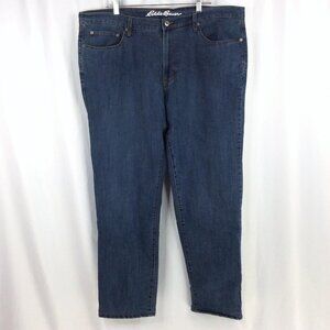 Eddie Bauer Flannel Lined Jeans Mens Size 40x34 Straight Red Black Buffalo Plaid